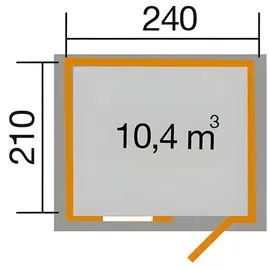 Weka Gartenhaus 123 2,41 x 2,05 m natur