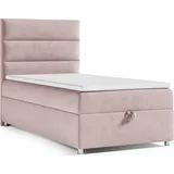 Best For Home Boxbett, Rosa, Textil, Höhe ca. 18 cm, Rechteckig, 100x200 cm, Schlafzimmer, Betten, Boxspringbetten
