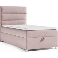Best For Home Boxbett, Rosa, Textil, Höhe ca. 18 cm, Rechteckig, 100x200 cm, Schlafzimmer, Betten, Boxspringbetten
