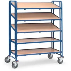 Eurokastenwagen 1384, Holzwerkstoffplatte, Tragkraft 300kg - blau