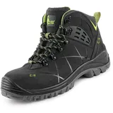 CANIS CXS Universe Meteor S3 Professionelle hohe Arbeitsschuhe, stark, bequem, Kevlar-Pannenschutz, wärmeisolierend; Schutz; gemäß EN-20345; SRC; metallfrei; Nubuk; schwarz und grün; (44) - 44 EU