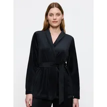 Triumph Morgenmantel Sensual Velour Robe Top Schwarz L