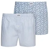 Jockey Webboxer Everyday Woven Weiß / Blau L 2er Pack