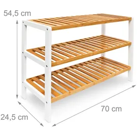 Relaxdays Schuhregal 70 x 55 x 25 cm braun-weiß