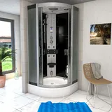 SeniorBad Dampfdusche Duschtempel Sauna Dusche Duschkabine D46-63M2 100x100 cm - Schwarz
