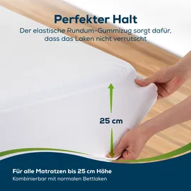 Sensalou Spannbettlaken wasserdicht 90 x 200 cm weiß