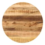 vidaXL Tischplatte Ø 70x2,5 cm Rund Raues Massives Mangoholz