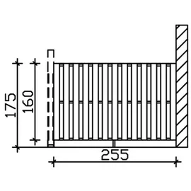 SKANHOLZ Seitenwand Deckelschalung 255 x 160 cm nussbaum