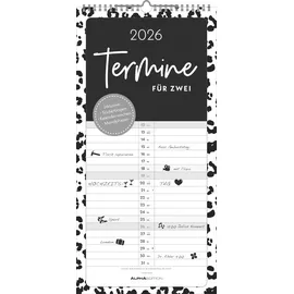 ALPHA EDITION GmbH & Co. KG Termine für 2 Black and White Kalender 2026 Gelb/Schwarz/Weiß