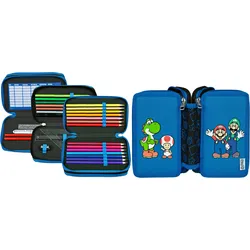 Scooli Federmäppchen »Tripledecker, Super Mario«, befüllt, inklusive Geodreieck Scooli Super Mario