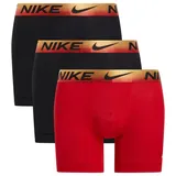 Nike Boxer »BOXER BRIEF 3PK«, (Packung, 3 St 3er), mit Logo-Elastikbund, Gr. M (48), BLK/ UNI RED/ BLK W METALIC GOLD WB, , 43314351-M