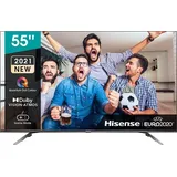 Hisense 55E76GQ QLED 55 Zoll (193 cm Bildschirmdiagonale) - 4K Smart T - Triple Tuner - HDR 10 / HDR 10+ decoding / Dolby Vision & Atmos - USB-Reco... - Schwarz/Silber