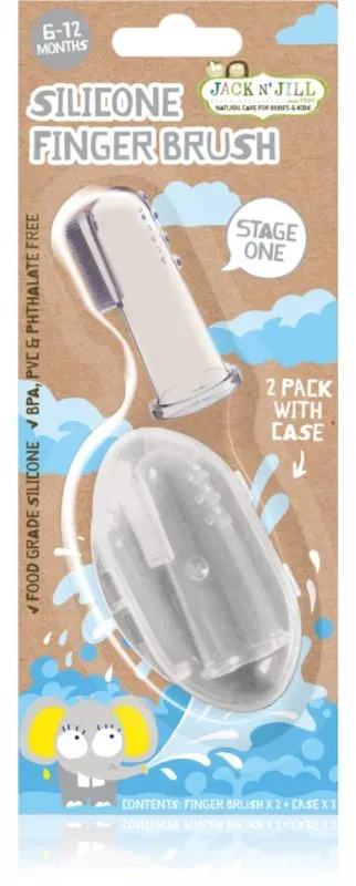 Jack N’ Jill Silicone Kinderzahnbürste zum Aufstecken auf den Finger weich 6 - 18 Monate 2 St.