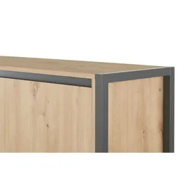 Möbel Boss Highboard 120 x 140 x 40 cm Braun / Grau