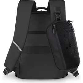 Normani Erweiterbarer Handgepäck-Rucksack mit Reisepass Brusttasche | Schwarz