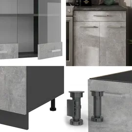 Vicco Küchenzeile R-Line 200 cm Beton/Anthrazit
