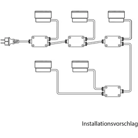 ledscom.de 10er-Set LED Pflasterstein CUS Bodenleuchte für außen, warm-weiß, 230V, 8x5cm