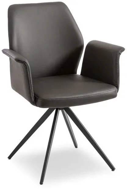 [de]sign & more Stuhl Fresno Leder Schwarz