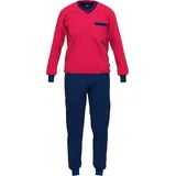 GÖTZBURG Pyjama, Herren-Schlafanzug, Blau, Rot, 52,