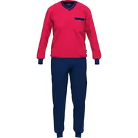 GÖTZBURG Pyjama, Herren-Schlafanzug, Blau, Rot, 52,
