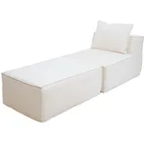 MCW Chaiselongue Stoff/Textil 75 x 63 x 194 cm Weiß