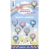 Frechverlag Frech Bunte Knöpfe Magical Love: 8 Kunststoffknöpfe in 4 Designs mit 18 mm Durchmesser