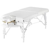 Master Massage 79cm Montclair Mobil Massageliege Klappbar Massagebett Massagebank Kosmetikliege Portable Beauty Bed Holzfüße Paket Schneeweiß