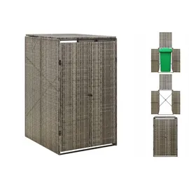 vidaXL Mülltonnenbox für 1 Tonne Grau 70x80x117 cm Poly Rattan