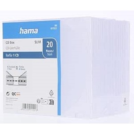 Hama CD-Slim-Box, 20er-Pack, Transparent, Optische Medien Zubehör