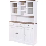 Interlink Buffetschrank Westerland 6.2 131 x 45 x 191 cm Weiß/Sepia