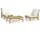 vidaXL Garten-Lounge-Set 3-tlg. Creme Bambus braun