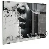 DEQORI Schlüsselbrett 'Fragmentierte Stille', (1 St), Schlüsselhalter Schlüssel Haken Schlüsselboard modern Schlüsselleiste schwarz