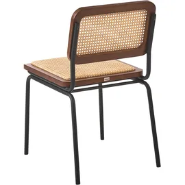 Beliani Esszimmerstuhl Rattan Braun 2er Set