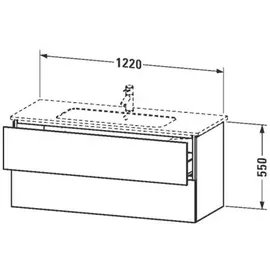 Duravit Waschtischunterschrank 2 Auszüge 122 x 55 x 48,1 cm Grau