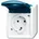 Busch-Jaeger Ocean SCHUKO Steckdose grau/blaugrün 20 EWN-53