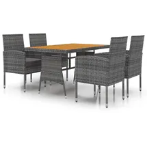 vidaXL Garten-Essgruppe 5-tlg. Grau