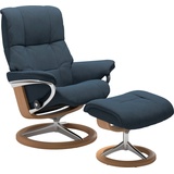 Stressless Relaxsessel STRESSLESS Mayfair Sessel Gr. Microfaser DINAMICA, Signature Base Eiche, Relaxfunktion-Drehfunktion-PlusTMSystem-Gleitsystem-BalanceAdaptTM, B/H/T: 79 cm x 102 cm x 44 cm, blau (blue dinamica) Lesesessel und Relaxsessel