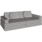 Tectake tectake® Spielsofa, 8-teilig, flexible Anordnung, Leinenbezüge, abnehmbar und waschbar, stapelbar