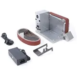 SHZICMY Mini Elektrische Bandschleifer DIY Polierschleifmaschine Bandschleifmaschine Messermacher Polierer Tellerschleifer mit 10 * 30mm Schleifband