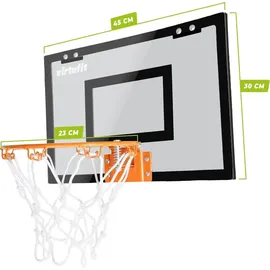 VirtuFit Pro Mini-Basketball-Backboard mit 2 Bällen und Pumpe, Schwarz - Schwarz