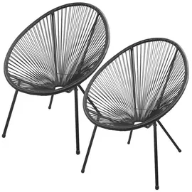 Garden Pleasure Dalida Gartenstuhl 73 x 73 x 93 cm schwarz 2 St.