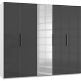 WIMEX Level 250 x 216 x 58 cm weiß/Grauglas mit Glas- und Spiegeltüren