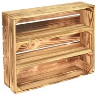 CHICCIE 3 Set Holzregal Schmalhanz 50x40x15cm - Hell Geflammt