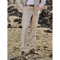 engbers Herren Anzug-Hose slim fit beige gemustert - 46