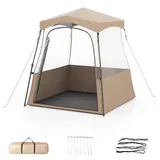 HOMASIS Transparentes Pop up Bubble Zelt, Wurfzelt mit klarer Sicht, faltbares Zelt mit Tragetasche & Bodenmatte, Wetterfest PVC Sportzelt, Outdoor Campingzelt für Sportveranstaltungen (180x180x193cm)