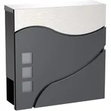 Wiltec Design Briefkasten V28 Anthrazit inkl. Zeitungsfach