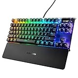 SteelSeries Apex 7 TKL Kompakte mechanische Gaming-Tastatur - OLED Smart-Display - USB Passthrough und Mediensteuerung - Linear und leise - RGB Hintergrundbeleuchtung (roter Schalter)