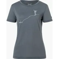 Super.natural Bergglück Kurzarm-t-shirt - turbulence Blue / White Stone