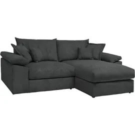 Home Affaire Ecksofa HOME AFFAIRE "Soft&Cosy XL L-Form, B: 246 cm - OTTO. Verlässliche Qualität.", grau (schwarz), B:246cm T:187cm, 100% Polyester, Sofas, Ecksofa, Mega-Sofa, Cord oder Chenille-Struktur, mit Federkern & 4 Zierkissen