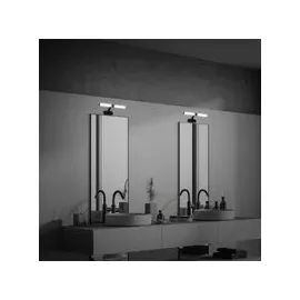 Briloner - LED Spiegelleuchte Bad, Spiegellampe 2 in 1 Montage, Schranklampe, Wandlampe, IP44, neutralweiße Lichtfarbe, 6W, Schwarz, 40 cm